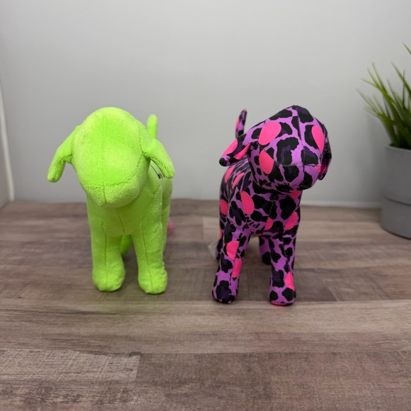 PINK Plush Dog Duo - Neon Green & Pink Leopard - Picture 6 of 9